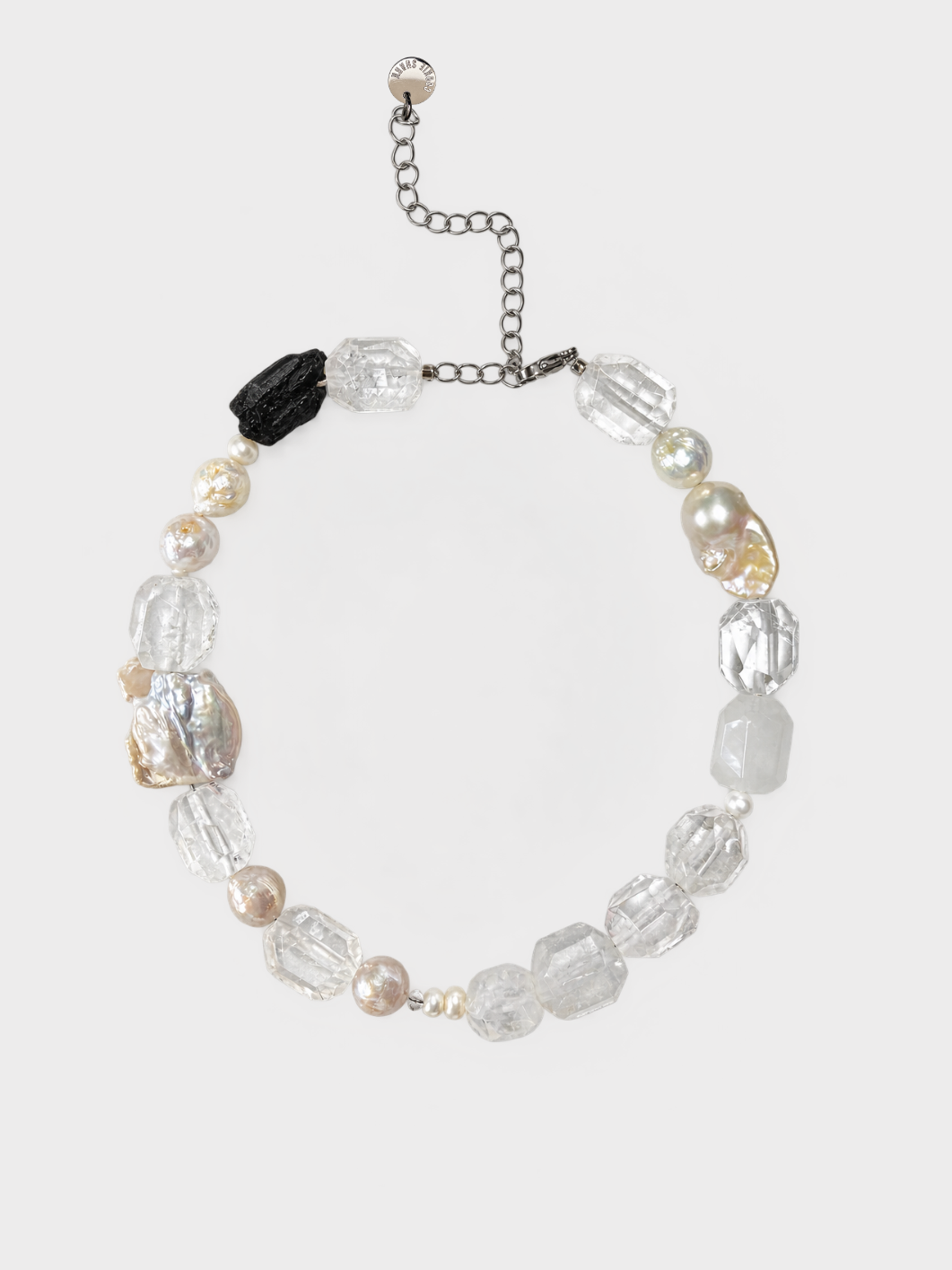 Collier CRISTAL LAVA FROST - Blanc et Noir