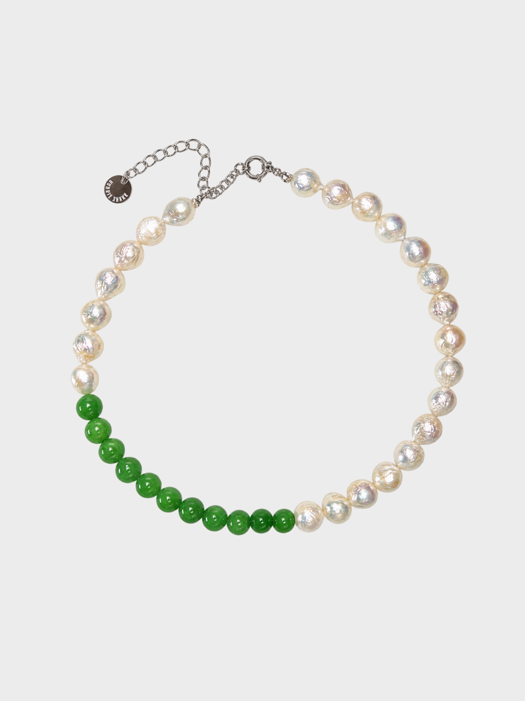 Collier SEQUENCE - Perle et calcédoine verte