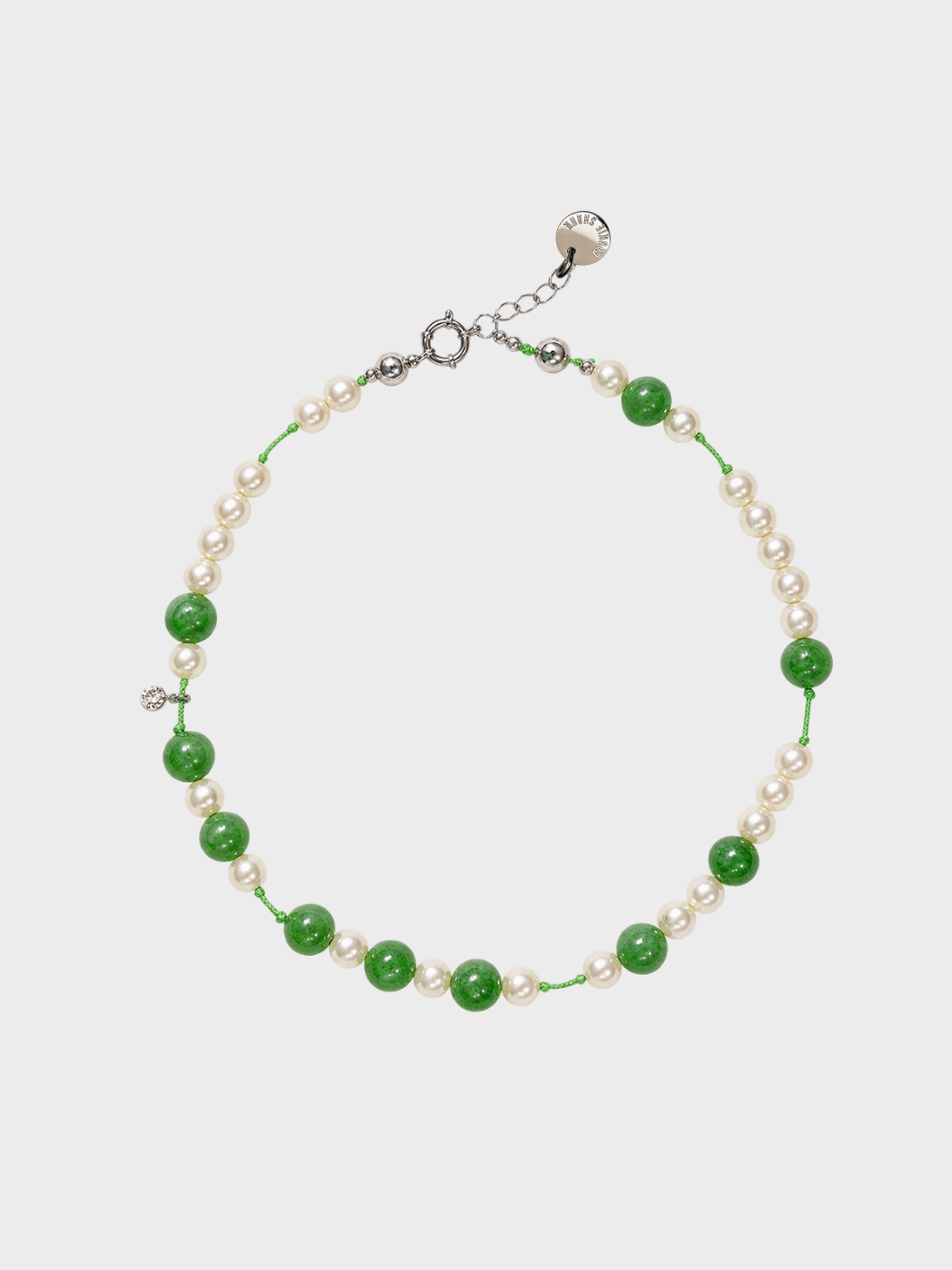 Collier PLAYGROUND - Perles et Calcédoine vert