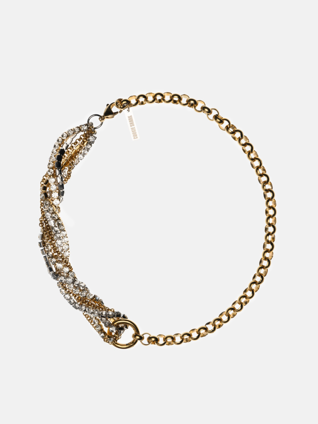 Collier Cristal River Gold Silver