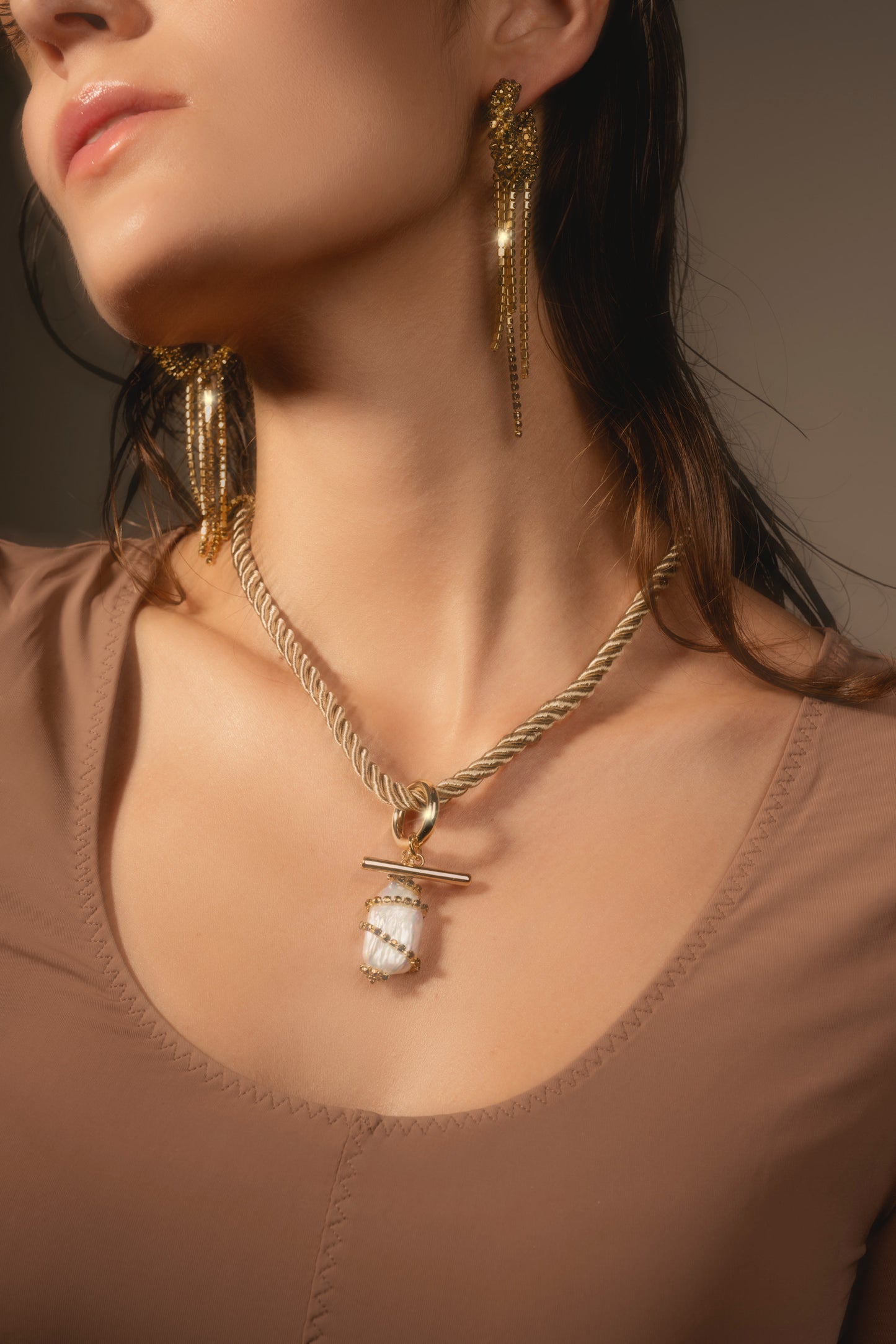 Collier Cord Gloria - Beige