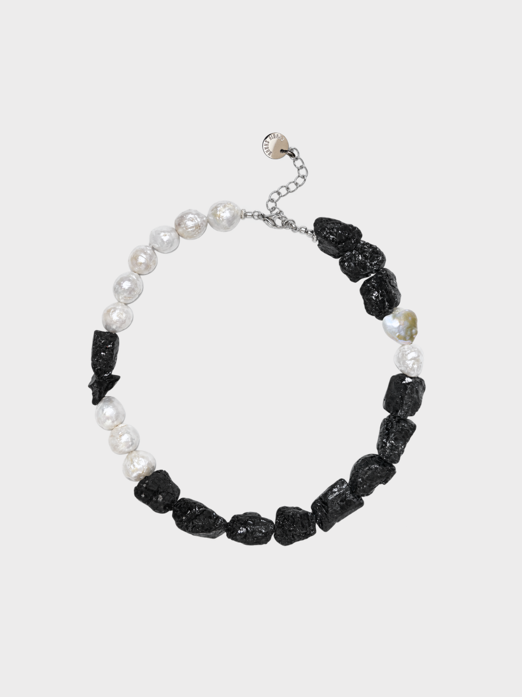 Collier PEARL LAVA - Noir et Blanc
