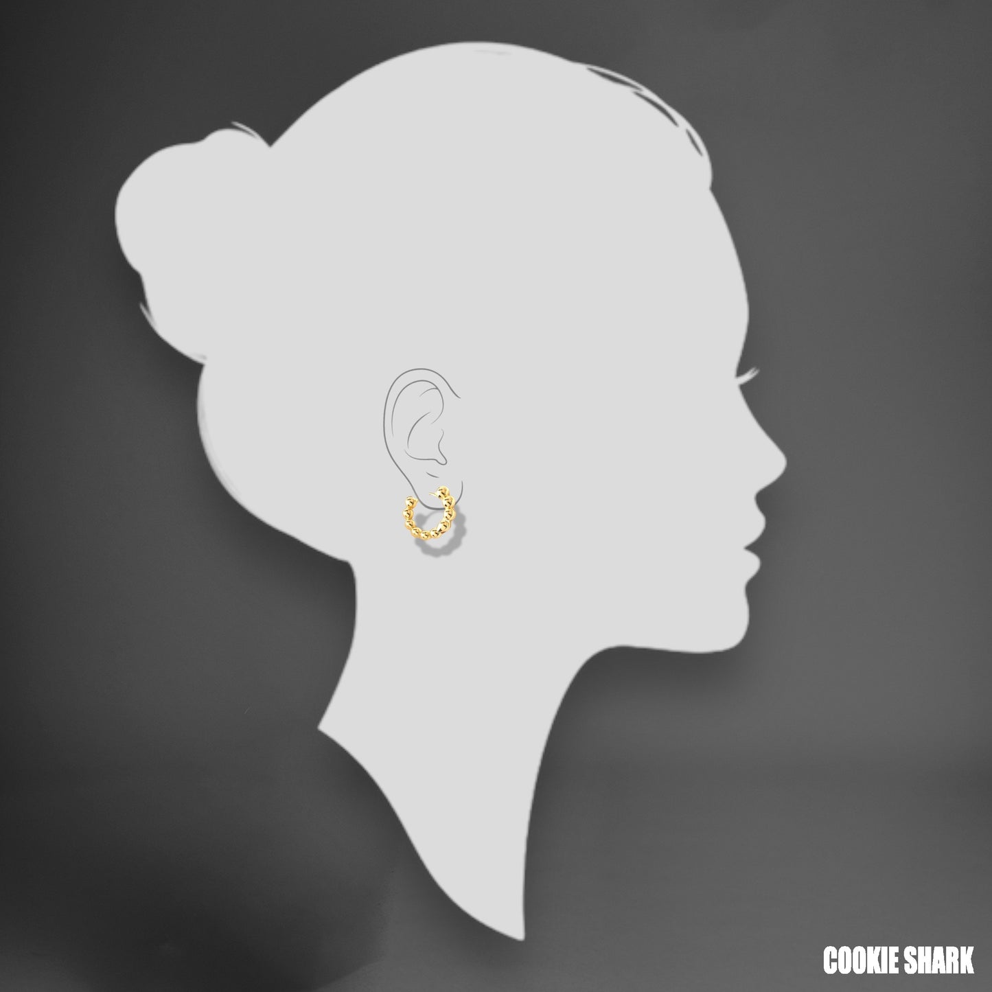 Ball hoop earrings - Gold