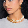 COLLIER Chaîne et Perles Noué - Or