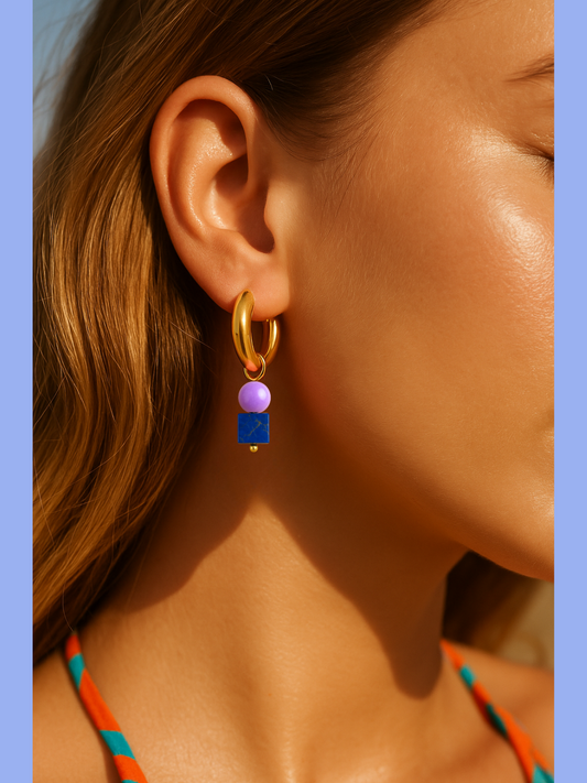 Boucles d'oreille CANDY DUAL LOLLY BLUE