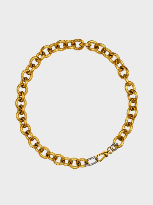 Collier TWO TONE LINK - Or