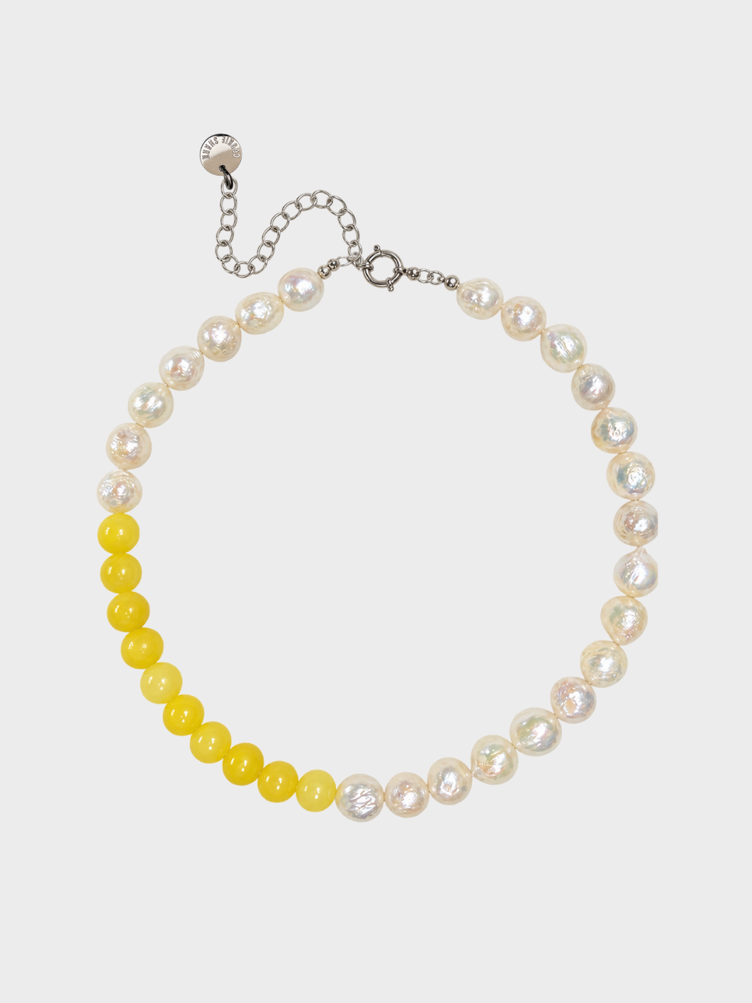 Collier SEQUENCE - Perle et calcédoine jaune