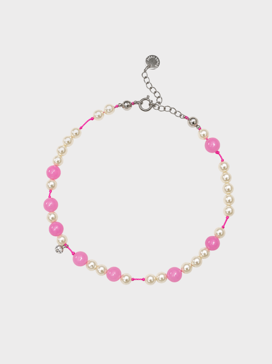 Collier PLAYGROUND - Perles et Calcédoine rose