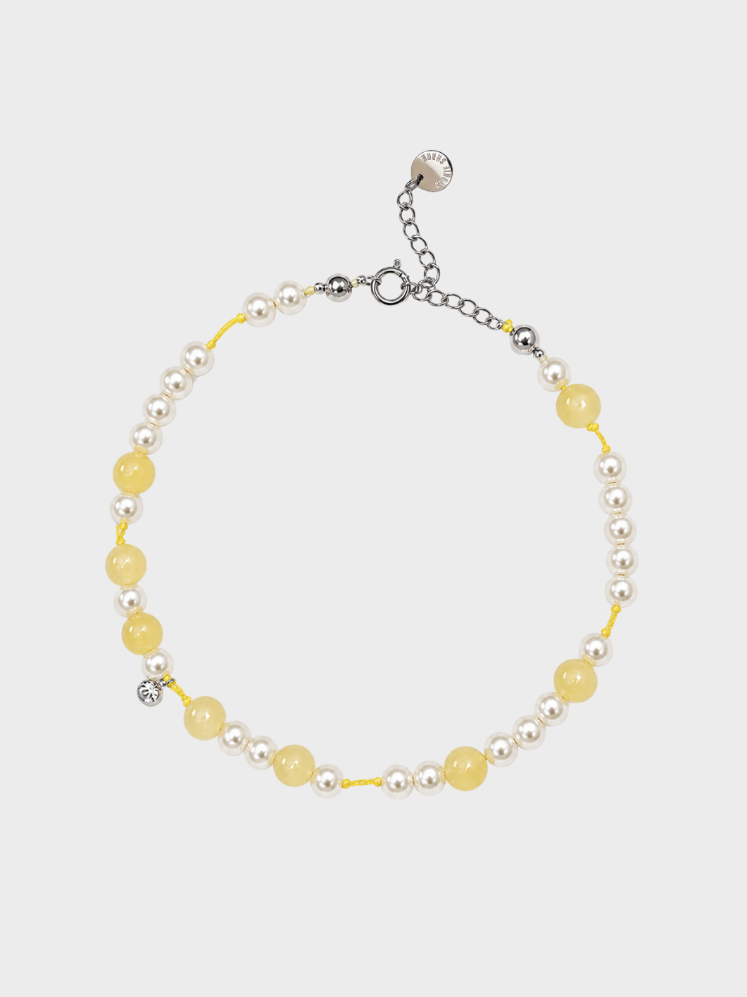 Collier PLAYGROUND - Perles et Calcédoine jaune
