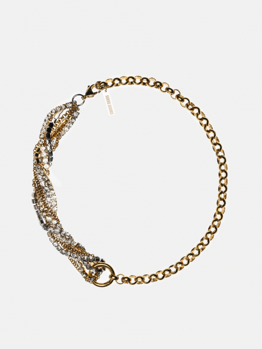 Collier Cristal River Gold Silver