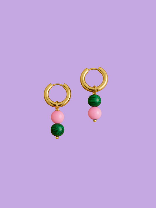 Boucles d'oreille CANDY DUAL GREEN SUGAR