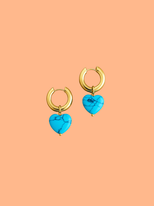 Boucles d'oreille CANDY HEART TURQUOISE