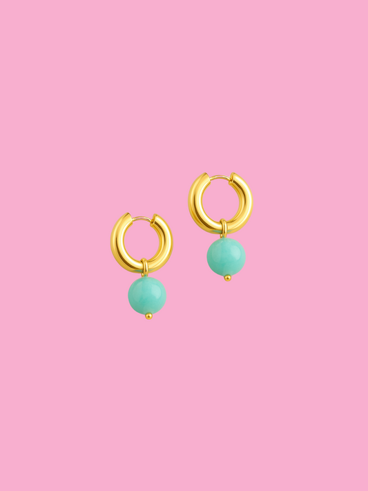 Boucles d'oreille CANDY JADE VERT D’EAU