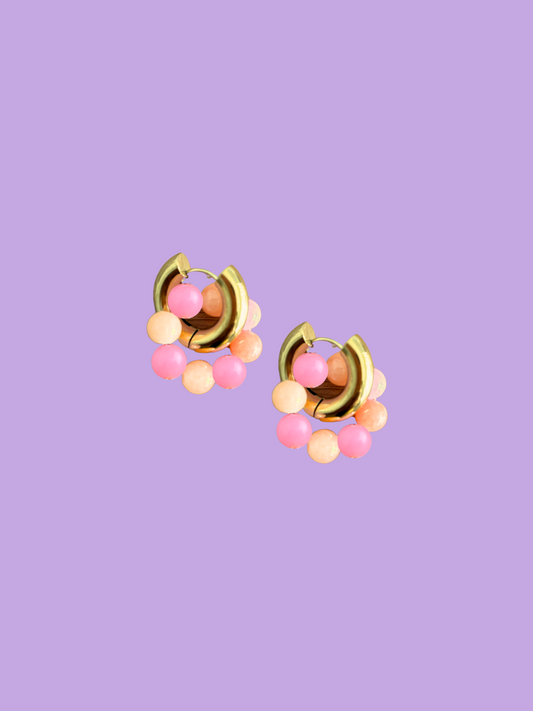 Boucles d'oreille GEM POP ORANGE PINK