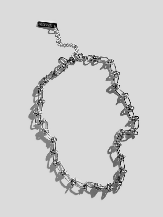 COLLIER BARBELÉ - Argent