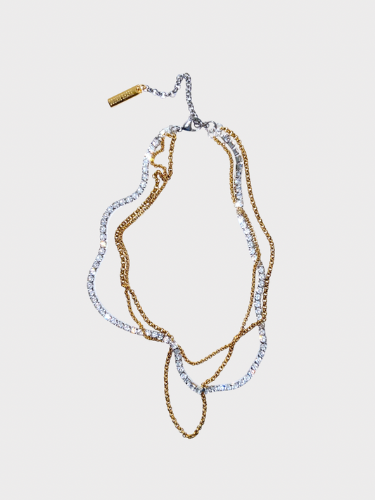 Collier Cristal Palace Gold Silver