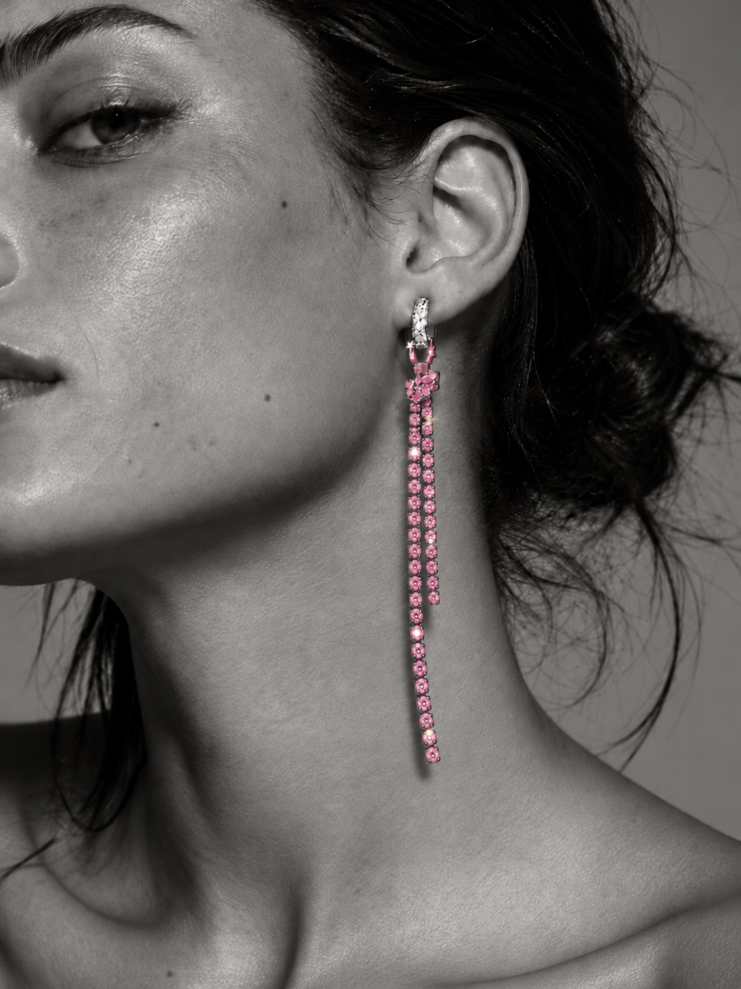 STRASS BOW PAMPILLE - Light Rose