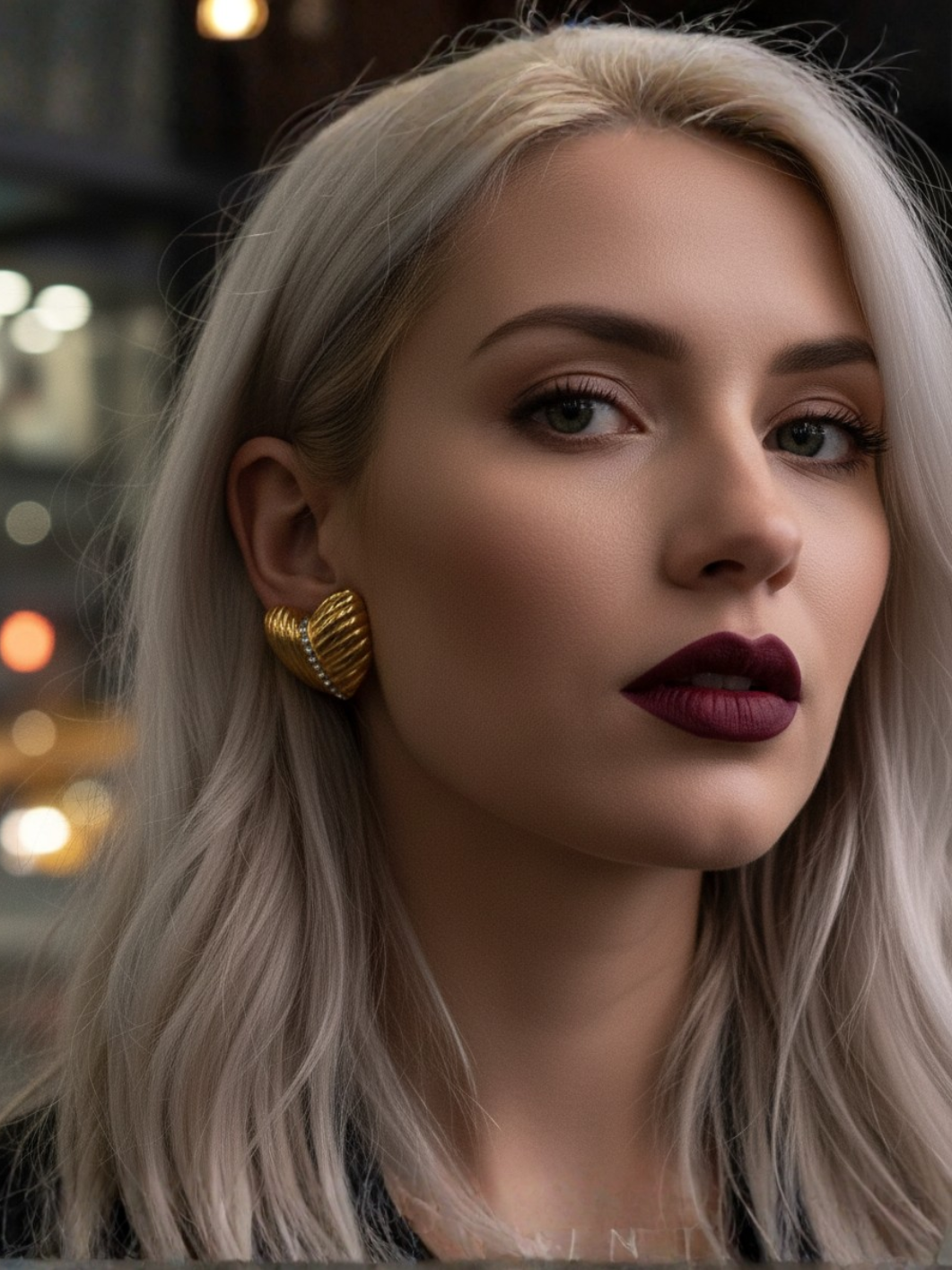 Boucles d'oreille Manhattan Heart Gold