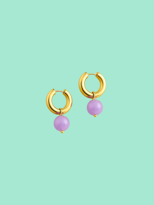 Boucles d'oreille CANDY JADE LILAS