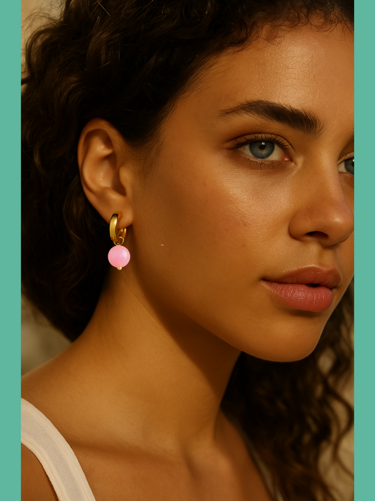 Boucles d'oreille CANDY JADE PINK