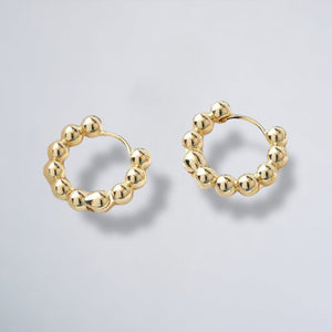 Ball hoop earrings - Gold