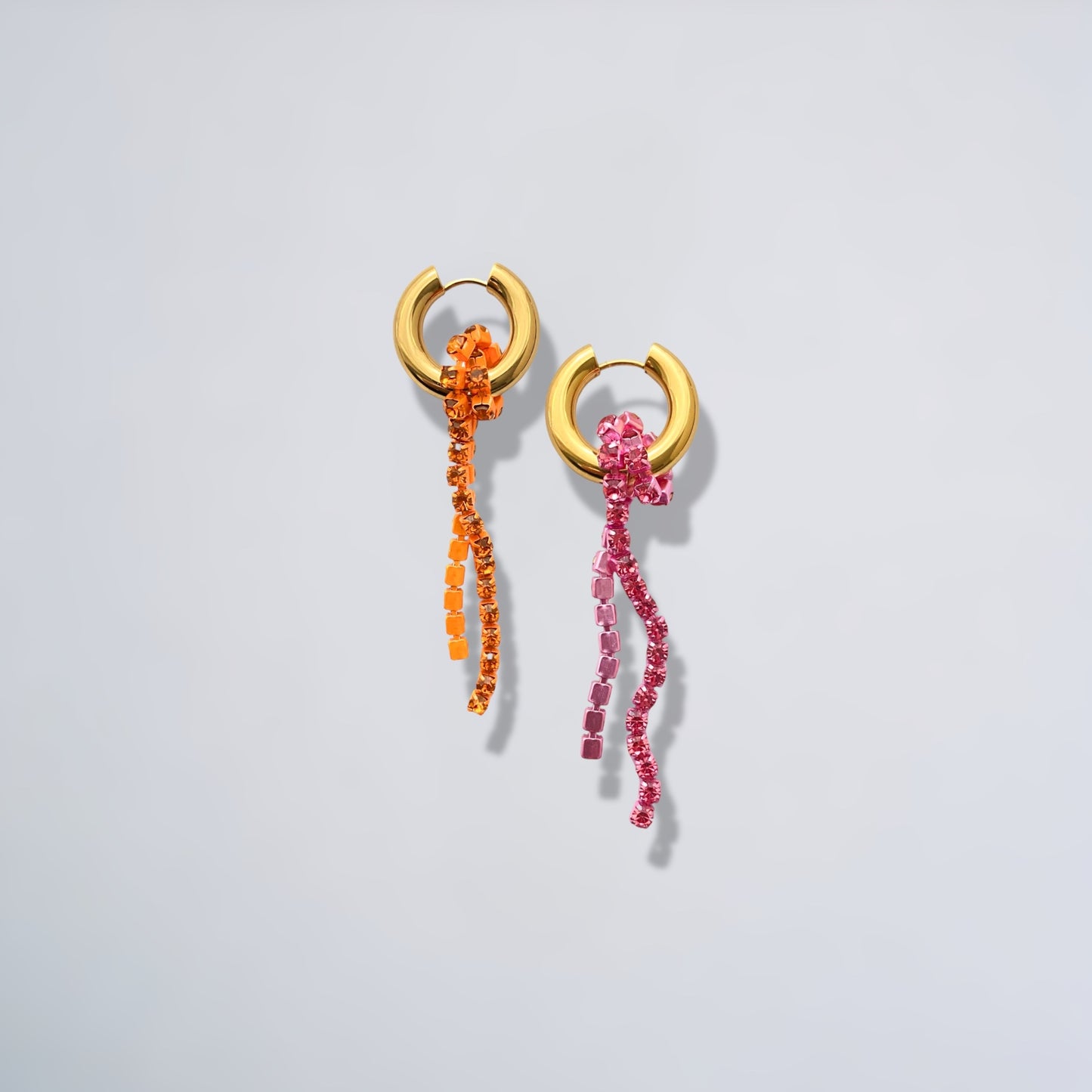 BDO Asymmetrical Crystal Chain - Pink / Orange