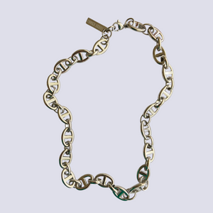 NAVY MESH NECKLACE - Silver